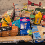 Aldi grocery haul with organic thin sliced chicken breasts, grass fed beef, wild caught salmon value pack, and fresh produce