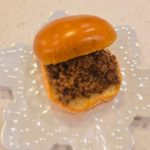 Homemade sloppy joes on a brioche bun